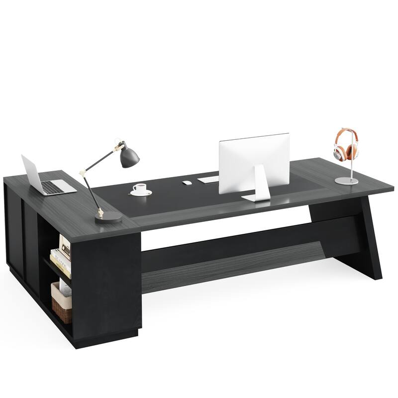 L-shaped Executive Computer Desk with Drawers for Office