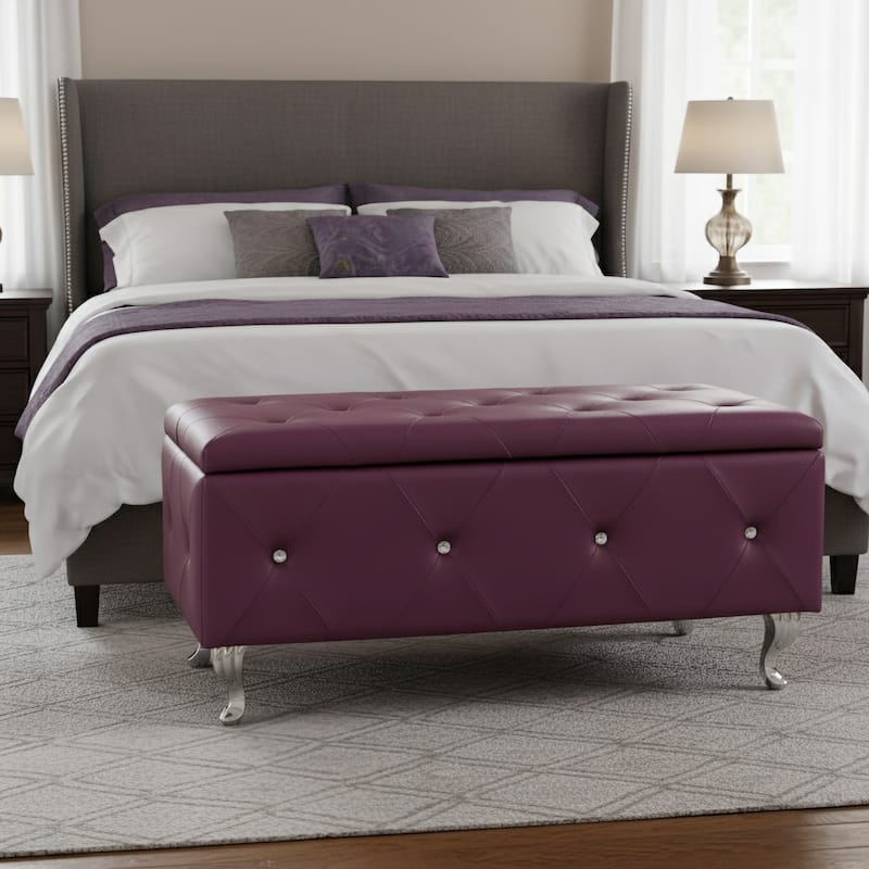 Upholstered Tufted Storage Bench