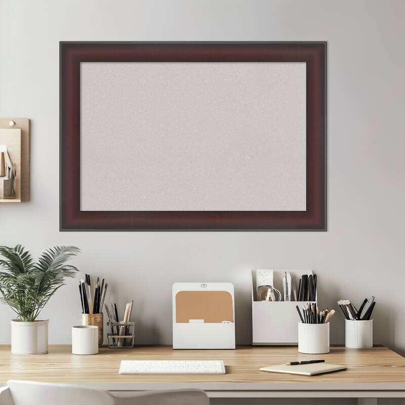 Grand Cherry Narrow Framed Cork Board - Bulletin Board, Organization Board, Pin Board
