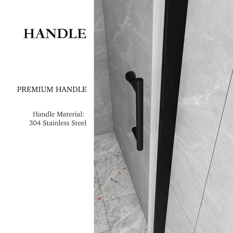 30/32/34/36 Inch Semi-Frameless Pivot Shower Door with Clear Tempered Glass