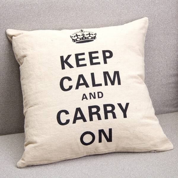 Shop Fashion Cushin Cover Pillow Case Keep Calm And Carry On