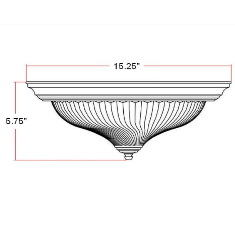 Design House Traditional 3-Light Indoor Dimmable Ceiling Light with Frosted Glass - Polished Brass