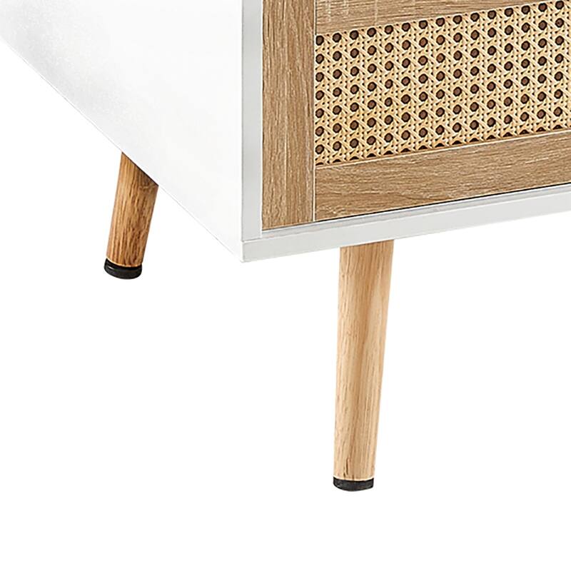 Modern Farmhouse Style Rectangular Coffee Table with a Sliding Door