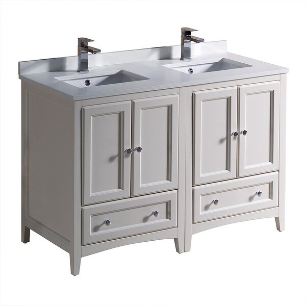 Fresca FCB20-2424-U Oxford 48" Free Standing Vanity Set with Wood Cabinet, Quartz Vanity Top, and Dual Undermount Sinks