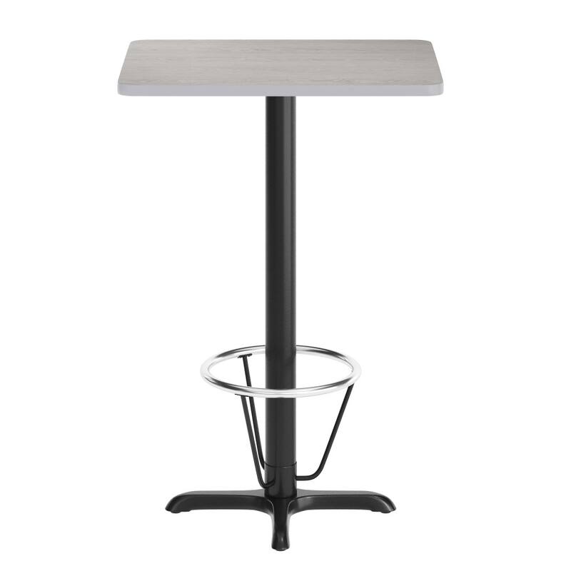 24'' x 30'' Rectangular Table Top with 22'' x 22'' Bar Height Table Base - 30"D x 24"W x 43.125"H
