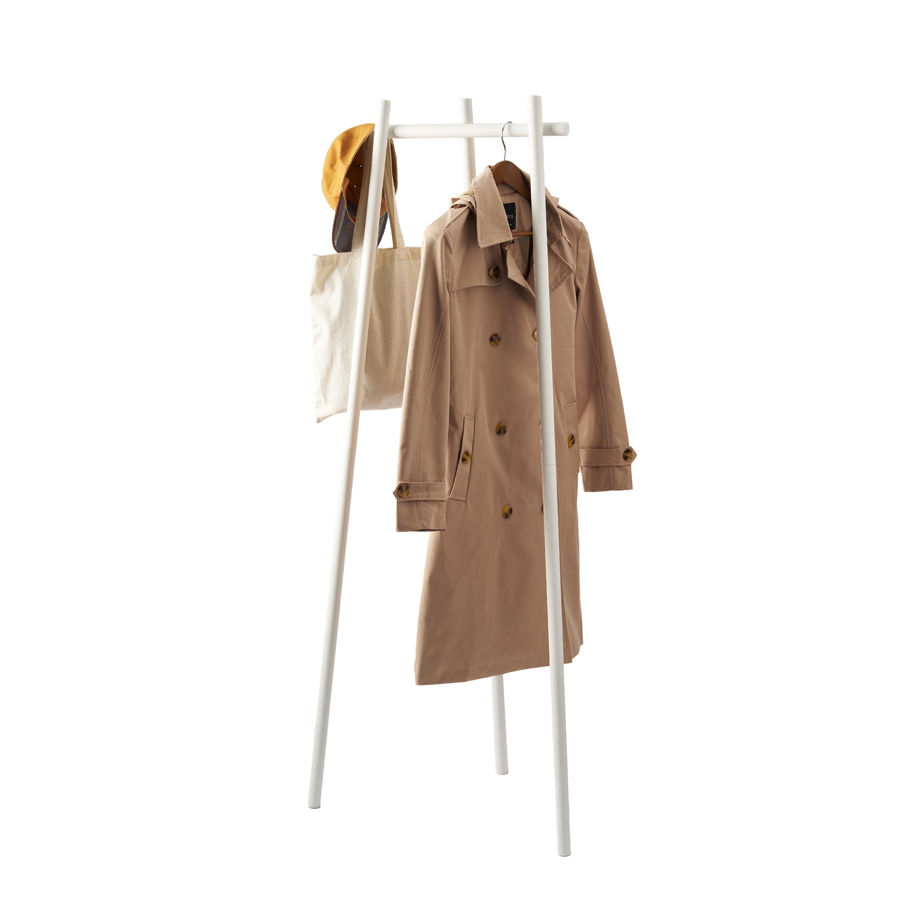 Yamazaki Home Tri-Post Coat Rack, Steel, Holds 19.8 lbs - L 16.93 x W 25.59 x H 60.43 inches