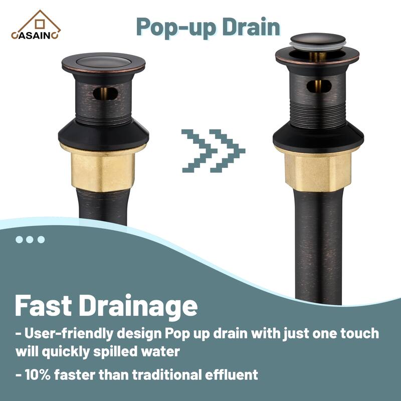 4 in. Centerset Double Handle Bathroom Faucet with Drain Kit Included