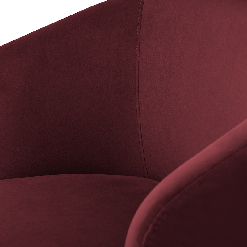 26.5" Wide Velvet Small Swivel Barrel Accent Chair