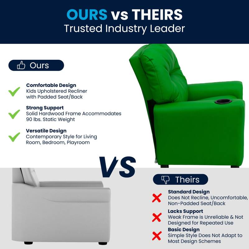 Contemporary Kids Recliner with Cup Holder