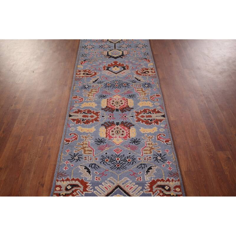 All-Over Kazak Oriental Runner Rug Handmade Traditional Wool Carpet - 2'7"x 11'9"
