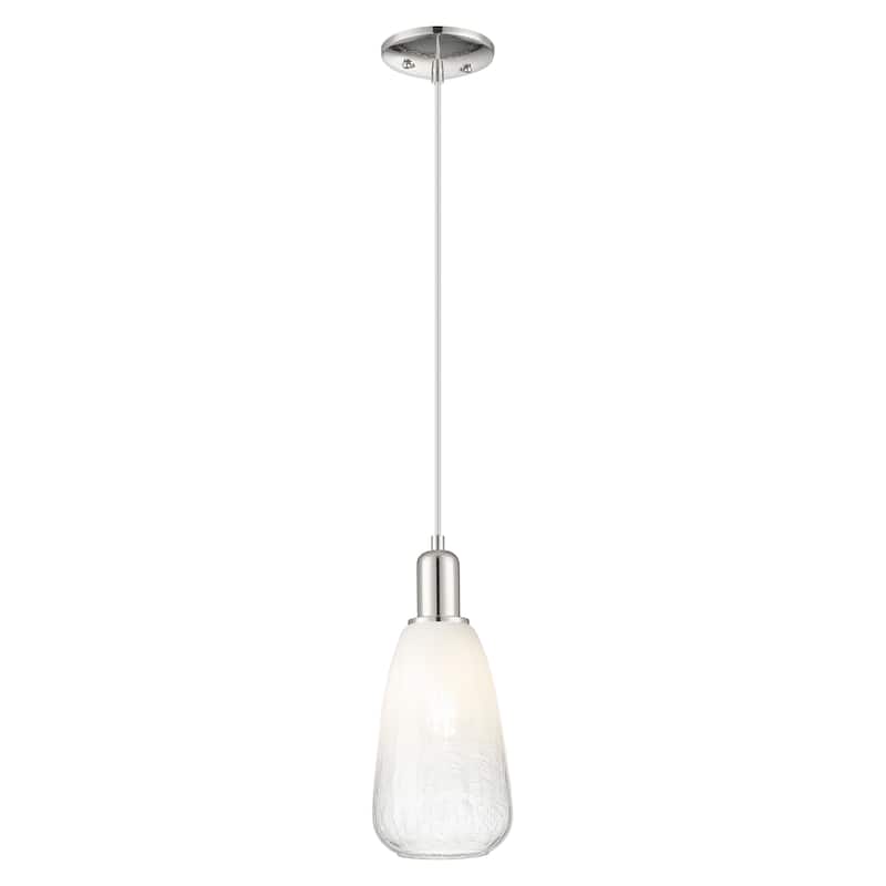 Innovations Lighting Downtown Urban - Brookhaven Almond - 1 Light 6" Cord Hung Mini Pendant - Opal Shade/Polished Nickel