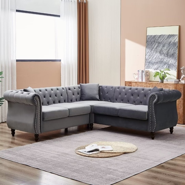Oversized Corner Sofa Sectional Couch Corner Sofas with 3 Pillows 83.5 83.5 30 Bed Bath Beyond 40937550