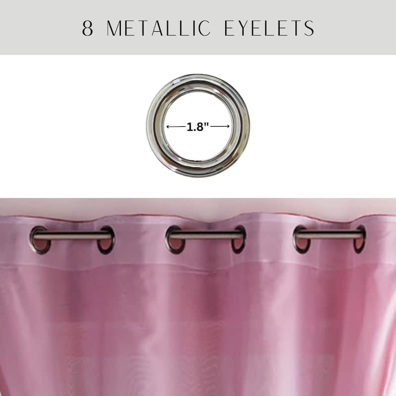 Double Layer Window Extra Wide Curtain Drape Elegant Two-Tone Sheer Curtain