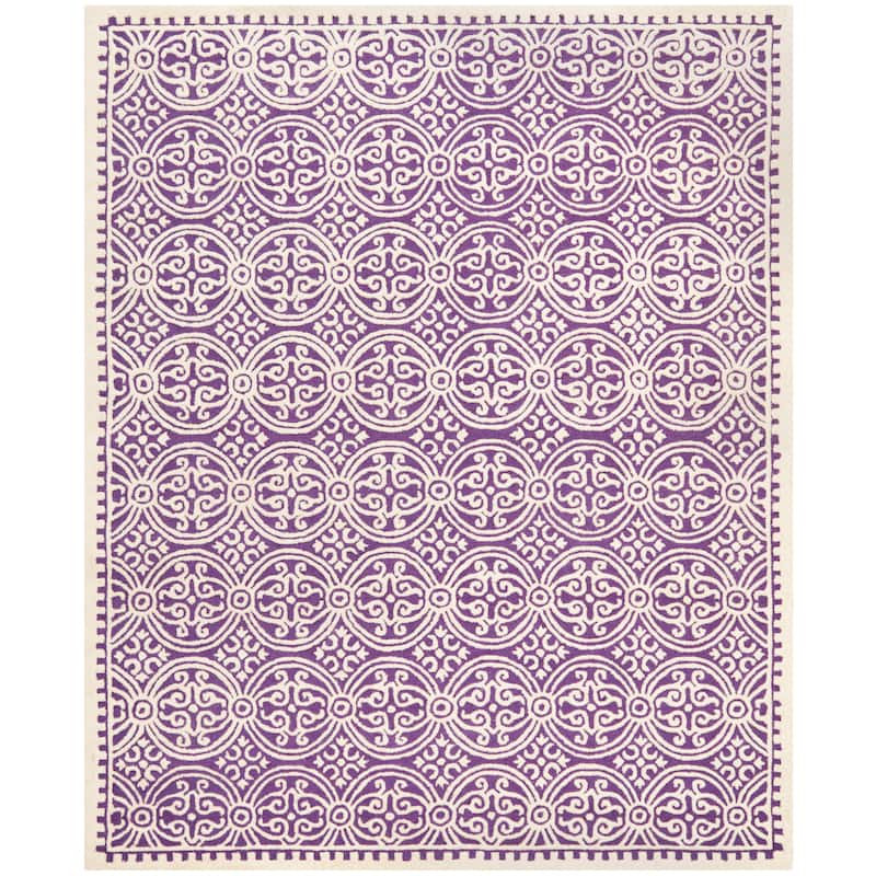 SAFAVIEH Handmade Cambridge Myrtis Moroccan Wool Rug - 11' x 15' - Purple/Ivory - Rectangle