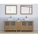 preview thumbnail 21 of 51, Vanity Art 84" Double Sink Bathroom Vanity Set with Engineered Marble Top and Free Mirrors Natural Oak