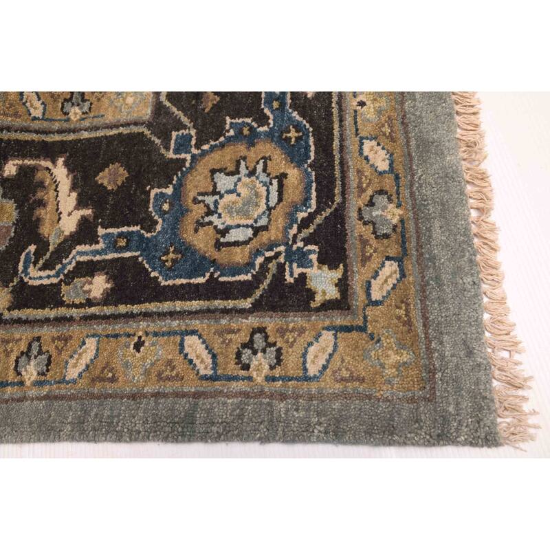 ECARPETGALLERY Hand-knotted Finest Agra Jaipur Teal Wool Rug - 9'6 x 13'4