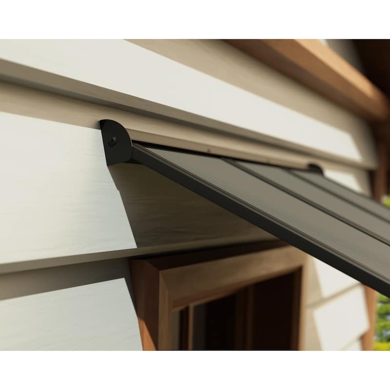 Canopia Augustine 3 ft. Black/Gray Door and Window Awning