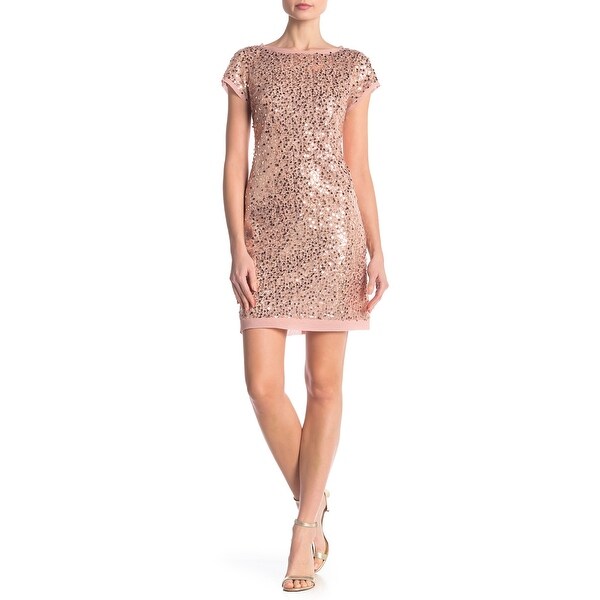 vince camuto rose gold sequin dress