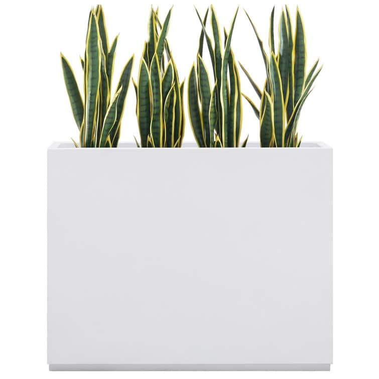 Metallic Heavy Planter for Outdoor Plants, 24.02" H x 30" W x 9.84" D	Tall and Long Metal Divider Planter Box