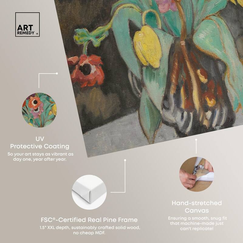 Valtat Anemones Tulipes Canvas by Art Remedy, Gallery Wrapped