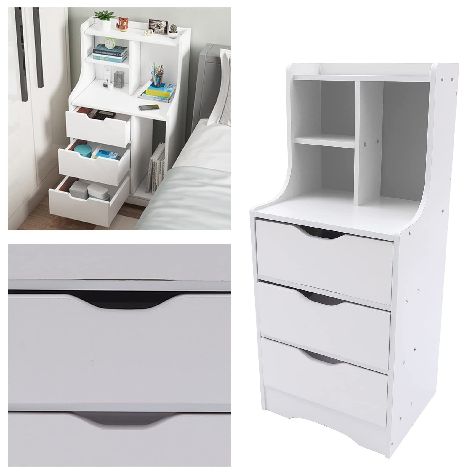 Modern Classic Night Stand Cabinet, Bedside Table Storage Cabinet