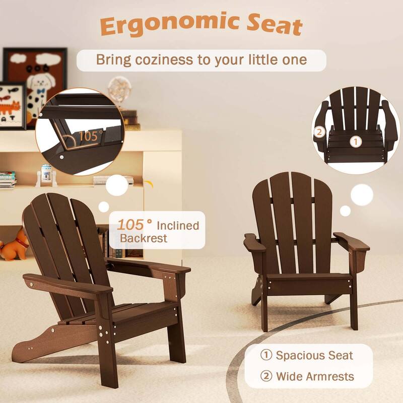 Costway Kids Adirondack Chair with High Backrest Armrests Fire Pit - See Details