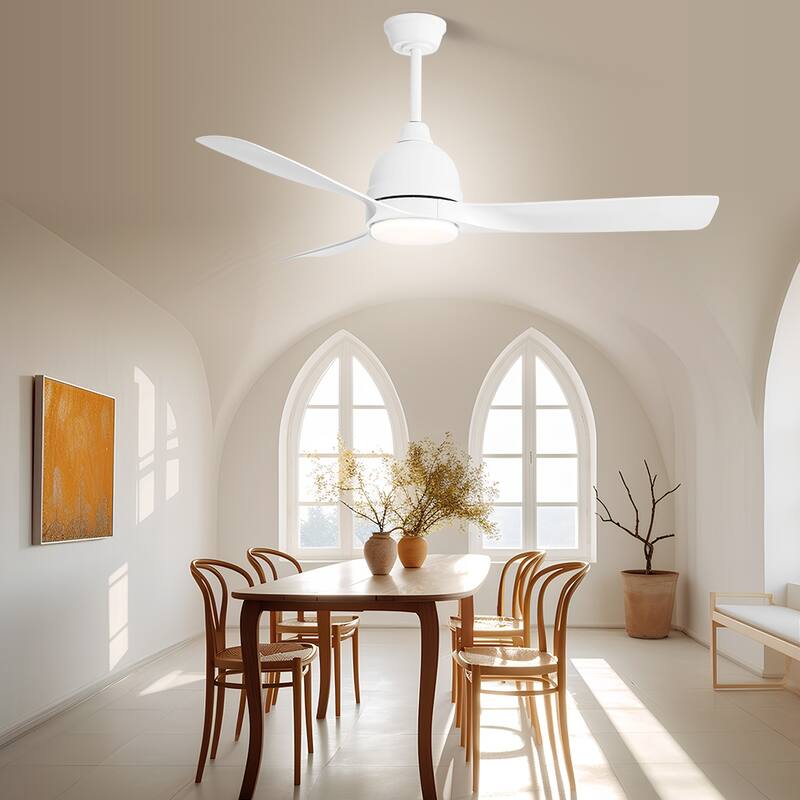 54 inch Modern Smart Ceiling Fan with Light,Remote&APP Control,Sloped Ceiling Adaptable