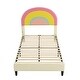 preview thumbnail 21 of 27, Rainbow Shaped Upholstered Platform Bed with Height-adjustbale Headboard