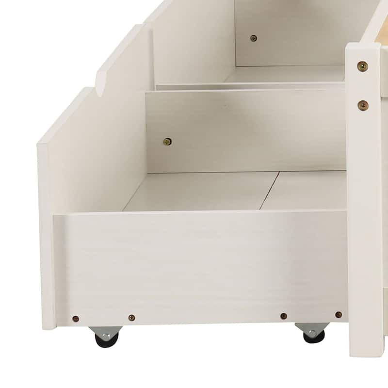 Contemporary Multifunctional Twin Size Wooden Platform Bed Frame