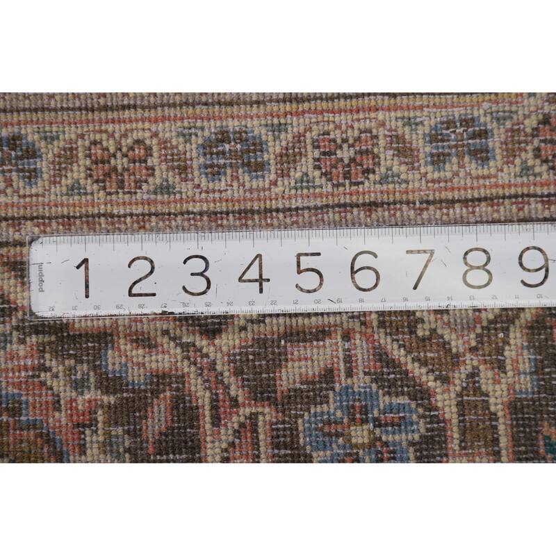 Pink Mashad Vintage Persian Area Rug Handmade Wool Carpet - 6'5" x 10'0"