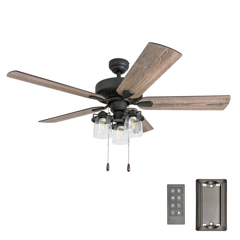 52" Prominence Home Briarcrest Bronze Farmhouse LED Ceiling Fan with Light, Remote Control