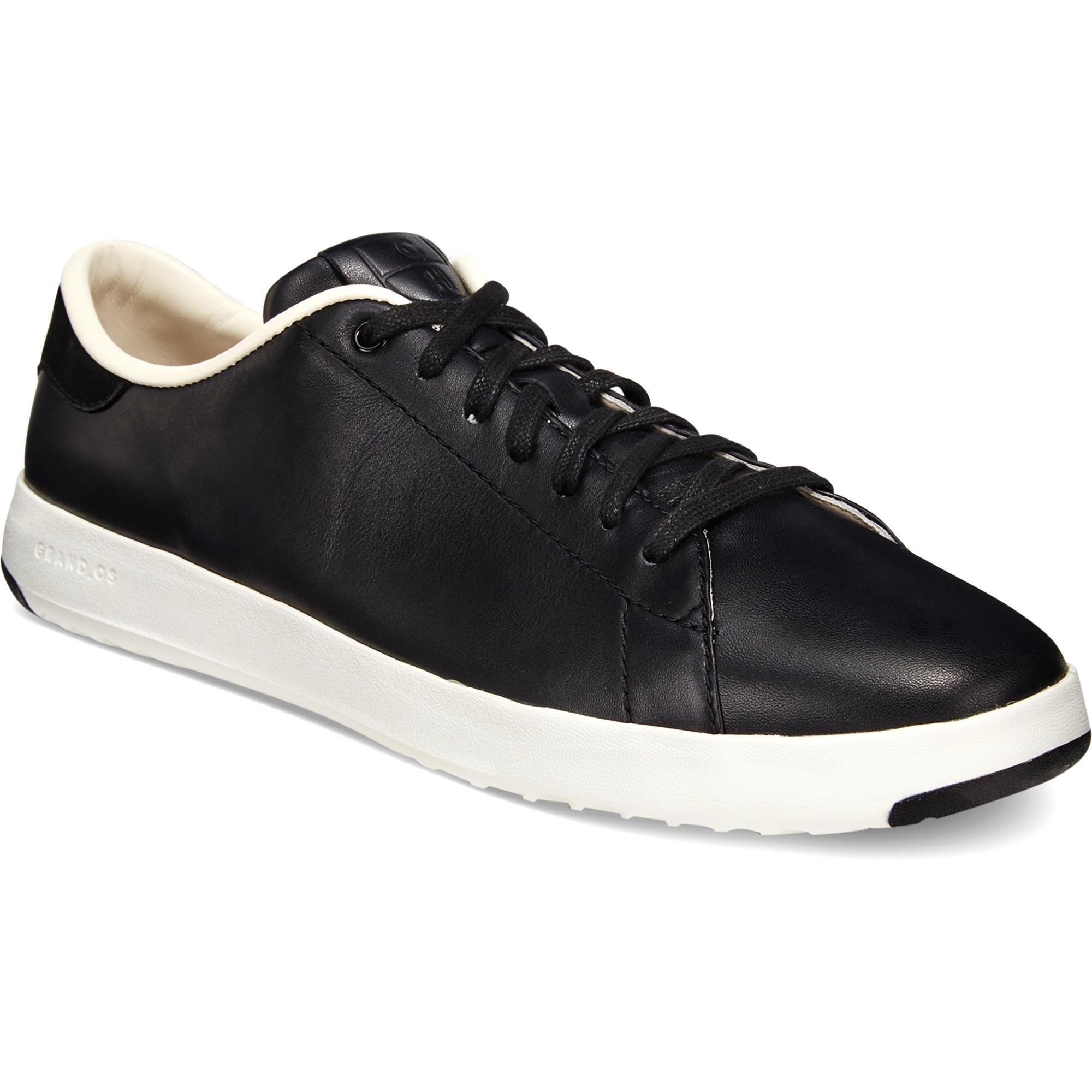 cole haan women's black leather sneakers