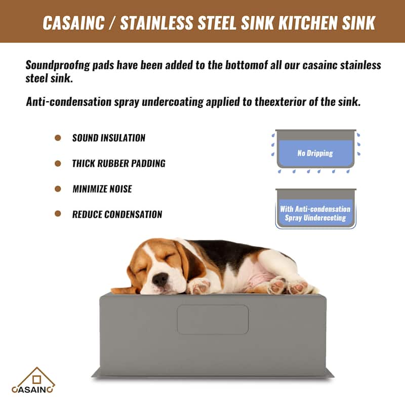 Stainless Steel Sink 16-Gauge Single Bowl Undermount Kitchen Sink in Brushed with Bottom Grid and Drainer