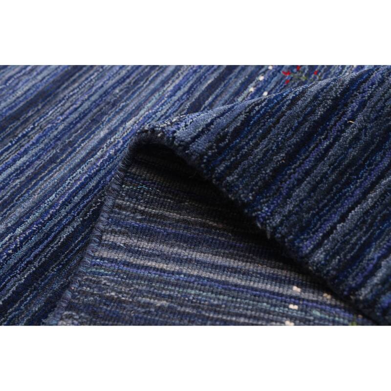 ECARPETGALLERY Hand Loomed Kashkuli Gabbeh Navy Wool Rug - 4'10 x 6'10