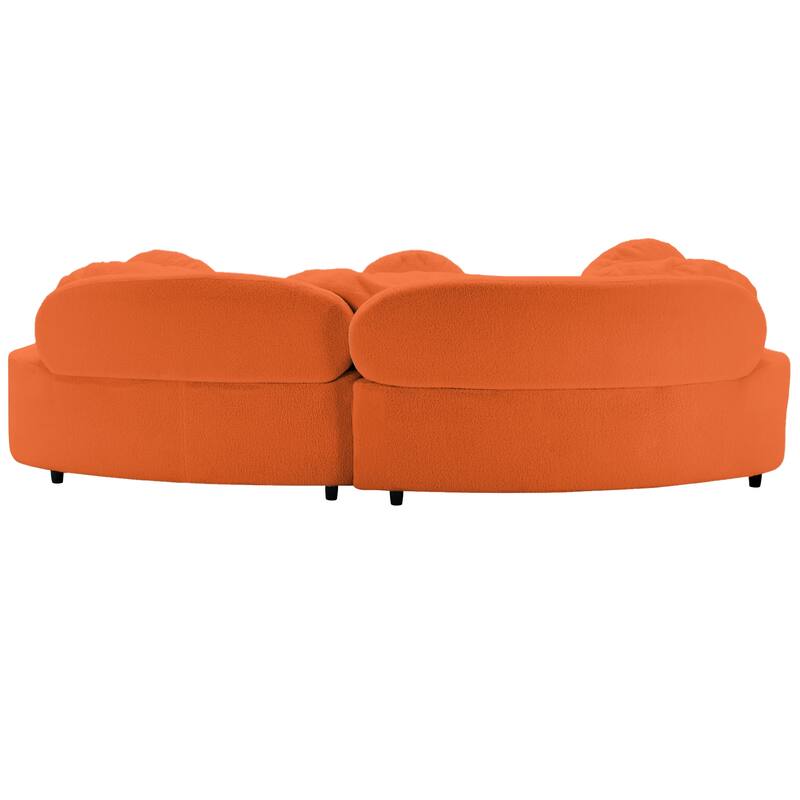 103.5" Lamb Velvet Armless Sectional Sofa with 6 Pillows