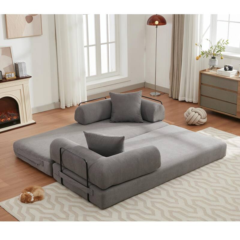 4-in-1 Convertible Modular Sleeper Sofa Bed with Foldable Design