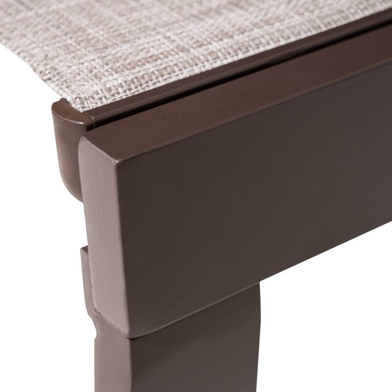 Outdoor Aluminum Chaise Lounge Chairs and Side Table, Sun Lounger with Adjustable Backrest