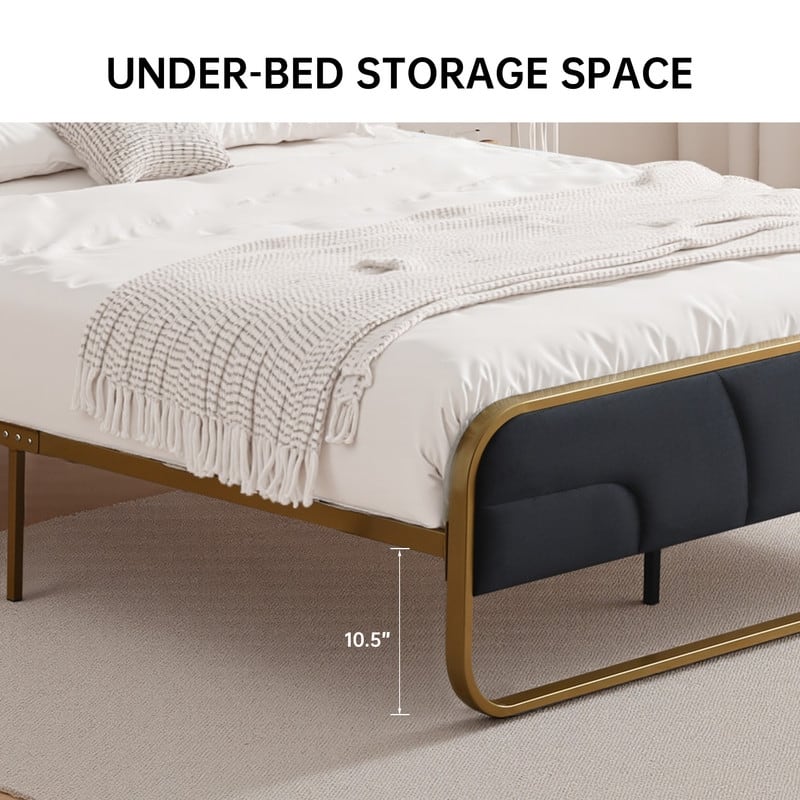 Modern Velvet Platform Bed