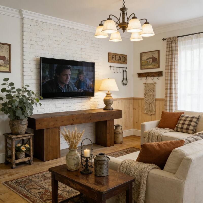 Solid Wood Television Stand for 55/60/65/75 Inch TVs, TV Entertainment Center Media Console Table for Living Room Bedroom