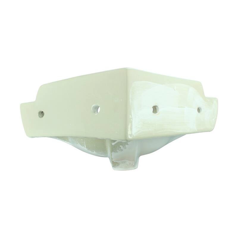 White Ceramic Corner Wall Mount Bathroom Sink Mountain Pond 20.5" with Overflow and Backsplash Renovators Supply