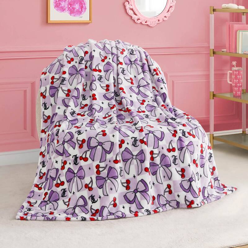 Juicy Couture 50"x70" Plush Kids Throw Blankets - 50" x 70" - Purple