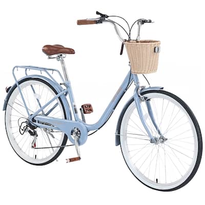 7 Speed City Bike With Basket