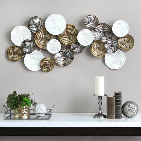 Stratton Home Decor Claudette Handmade Modern Metal Circles Wall Art - 41.25 W x 2.15 D x 19.50 H