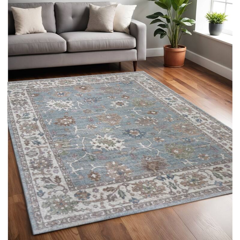 HomeRoots Floral Bohemian Rectangle Area Rug - 90.00 in. x 60.00 in.  x 0.39 in.