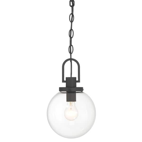 slide 2 of 10, The Great Outdoors 73364 Wenston 8" Wide Outdoor Pendant with Clear Sand Coal