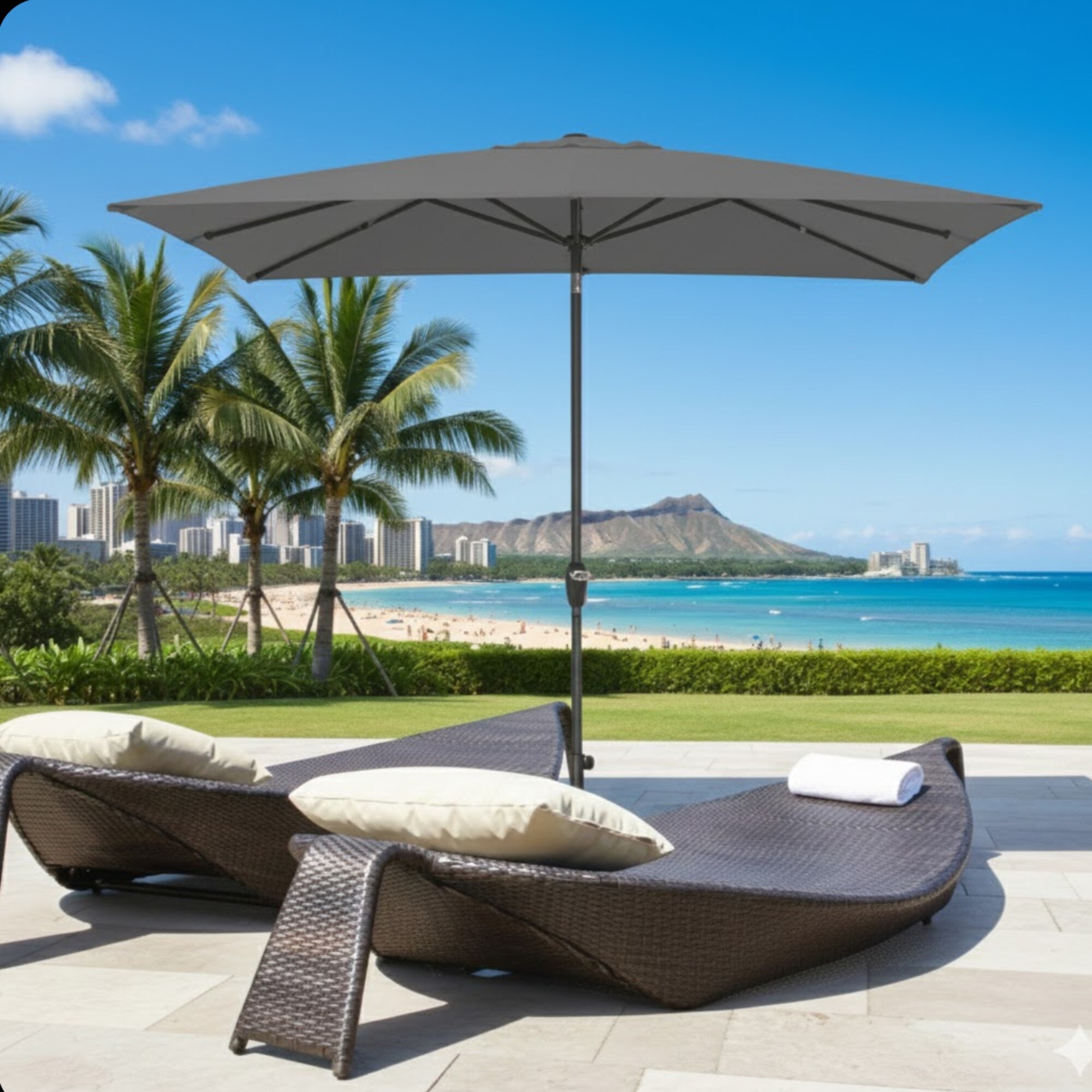 5-6 foot patio umbrella TheLAShop 10'x6.5' 6-Rib Rectangular Replacement Canopy The umbrella cloth is and easy to install The Shade 6.5 ft Patio