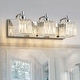 preview thumbnail 42 of 76, Modern 3/4/5-lights Crystal Bathroom Light Fixtures 3 - Light - Chrome