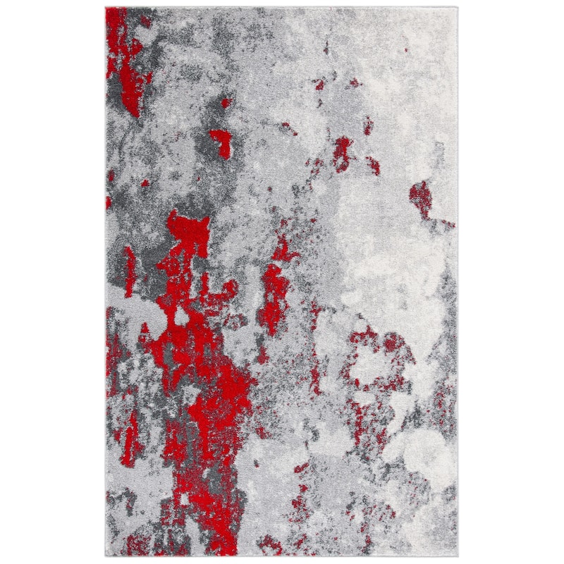 SAFAVIEH Adirondack Cordelia Abstract Glam Rug - 2'6" x 4' - Red/Grey