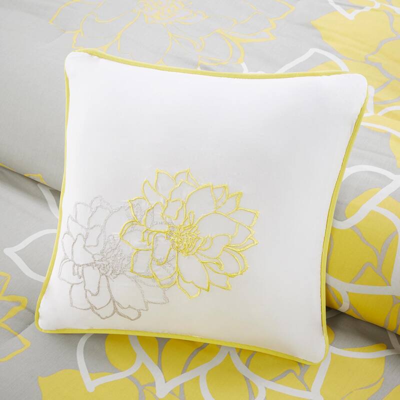 GDF Studio - Lola Printed Cotton Sateen Comforter Set with Decorative Pillows