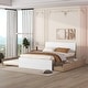preview thumbnail 9 of 15, Full Size Bed with Twin Size Trundle Bed and 2 Drawers, Wooden Platform Bed Frame with Headboard for Girls Boys Teens Adults